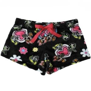 Powerpuff Girls Plush Lounge Sleep Shorts Black 2X
